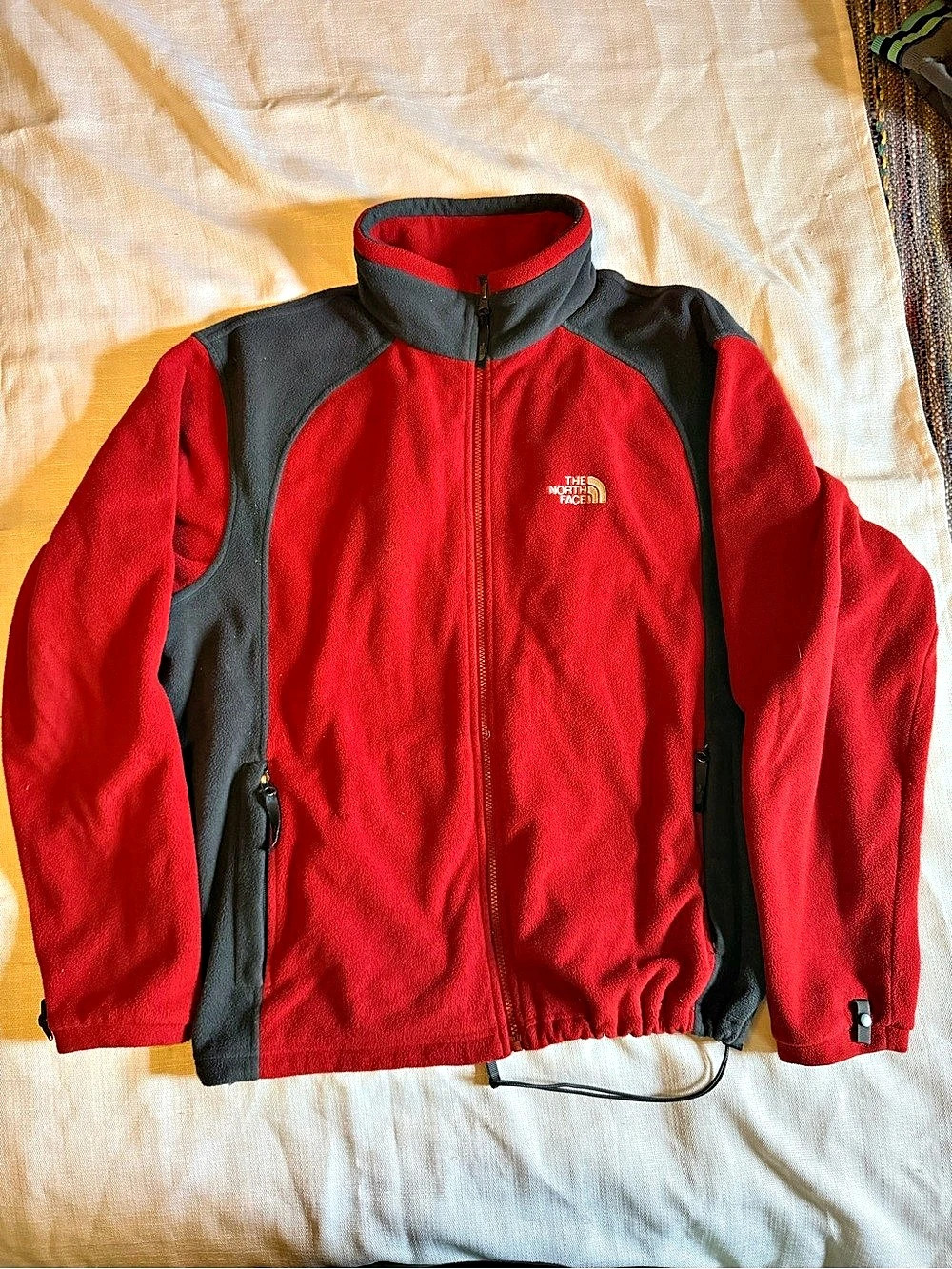 The North Face Red Gray Fleece Jacket size large